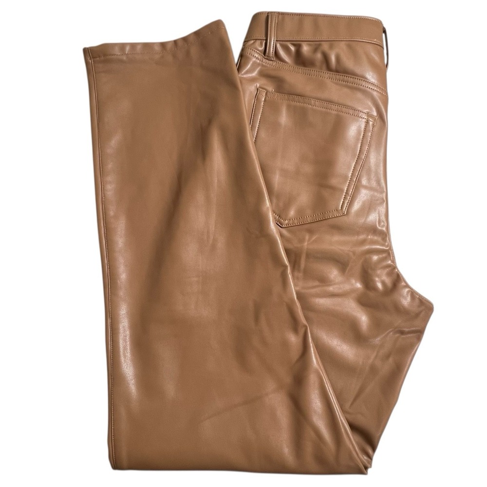 Abercrombie & Fitch 8/29 Brown Faux Leather 90's Straight Ultra High Rise Pants